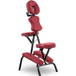 Chaise De Massage Assis De Traitement Pliante Portable Rembourrée Rouge Avec Sac