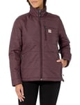 Carhartt Women's Winter Jacket Relaxed Fit Light Insulated, Blackberry, M