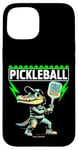 Coque pour iPhone 15 Un crocodile jouant au pickleball - Ambiances amusantes