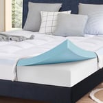 ELEMUSE Firm Mattress Topper Double Bed for Back Pain Relief - Hard Mattress Topper with Washable Cover, Matressesdouble Topper with OEKO-TEX & CertiPUR-US (Double Size-135x190cm)