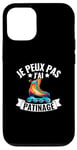 Coque pour iPhone 12/12 Pro Je Peux Pas J'ai Patinage Artistique Patin A Glace Humour