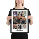 Poster - Fotokollage med dina egna favoritbilder! A3 inramad - svart ram