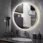 Groofoo - led Rond Miroir de Salle de Bain 24 inch,Miroir Lumineux avec éclairage led Miroir Cosmétiques Mural Lumière Illumination avec Commande par