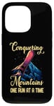 Coque pour iPhone 13 Pro CONQUERING MOUNTAINS ONE RUN AT A TIME