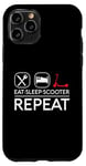 iPhone 11 Pro Eat Sleep Scooter Repeat Electric Retro Vintage Scootering Case