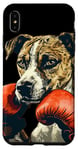 Coque pour iPhone XS Max Costume de chien de boxe cool pour les fans d'animaux et de gants de combat