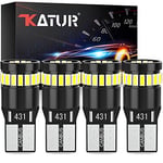 KATUR 194 Ampoule LED 6000K Blanc 168 2825 W5W T10 Compensé 24-SMD 3014 Chipsets LED Erreur CANBUS Gratuit pour Plaque de Licence de Voiture en Forme de dôme de Voiture (4pcs, Blanc)