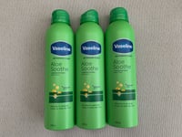 Lot 3 x Vaseline Intensive Care Spray Moisturiser Aloe Soothe 190ml Body Lotion