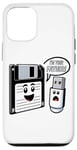 Coque pour iPhone 12/12 Pro Disquette vers clé USB 90s 00s Ordinateur Drôle Geek Joke