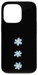 Coque pour iPhone 13 Pro Lys bleu clair sur fond noir