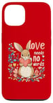 iPhone 13 Love Needs No Words Bunny - Cute Animal Heart Design Case