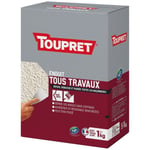 TOUPRET Enduit tous travaux en poudre - Extérieur - 1 kg - Blanc