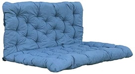 Chicreat Coussin pour Palette avec Dossier, Assise de 120 x 80 cm et Dossier de 120 x 60 cm, Bleu/Gris