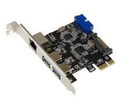 KALEA-INFORMATIQUE Carte contrôleur PCIe vers LAN GIGABIT ethernet et USB 3.0 (2 Ports externes et 2 Ports internes sur connecteur USB3 19 Points)