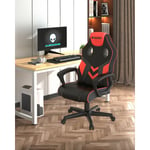 Bigzzia - Fauteuil de Bureau Inclinable - Rattantree Fauteuil Gamer Hauteur Réglable - avec dossier respirant et appui-tête confortable - Noir et