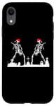 iPhone XR Skeletons Playing Rock Guitar in Graveyard Wearing Xmas Hats Case