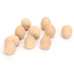 (M)10Pcs Wooden Eggs Portable Not Easily Broken Vivid Lightweight Food Toy Faux