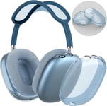 Coque Transparente pour AirPods Max - en TPU Souple - Anti-Traces de Doigts, Anti-Rayures et Anti-poussière - Bleu Clair