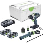 Tpc 18/4 I-Basic Perceuse-visseuse à percussion sans fil 18 v 75 Nm + 2x batterie 4,0 Ah + étui à chargement rapide + Systainer - Festool