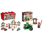 LEGO NINJAGO Creative Ninja Brick Box Set with Toy Storage, Bricks to Build Dojo, Ninja Car & NINJAGO Lloyd’s Ninja Street Bike Motorbike Toy for Preschool Kids 4 Plus Years Old