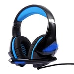 Gaming Headset Xbox One Headset with 7.1 Surround Sound Stereo, PS4 Headset with Noise Canceling Mic & LED Light, Compatible with PC, PS4, Xbox One Controller (Blue)