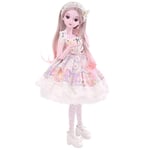 BJD Doll, 1/3 SD Dolls 24 Pouces Poupées Séries 19 Les articulations Poupée DIY Jouets avec vêtements Tenue Chaussures Perruque Cheveux Maquillage, Meilleur Noël Cadeau pour Les Filles