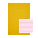 Rhino A4 Special Exercise Book 48 Page Yellow with Tinted Pink Paper F