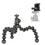 JOBY GorillaPod 1K GripTight Mount PRO Kit, Compact Flexible Tripod 1K Stand and BallHead 1K with Locking Phone Mount, Easy Landscape or Portrait Mode, Supports up to 1kg (2.2lb)