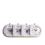 Muellery Manual Analog Flip Desk Table Alarm Clock Retro Quartz Mood Design Showing Date Day Month TPCA11123