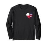 Union Jack or UK Poland A Small Flag for British Polish Long Sleeve T-Shirt