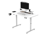 Skrivebord, Elektrisk Justerbart, 120X60 Cm, 72-117 Cm, Highlander Hvit, Hvit, Ultradesk