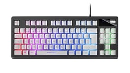 Mars Gaming MKAXWPT Clavier compact TKL H-Mech, Éclairage RGB 9 effets, Repose-poignets en Gel, Blanc, Portuguese Language