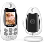 BOIFUN Babyphone Caméra, Camera Bebe VOX Vision Nocturne Communication Bidirectionnelle Capteur de Température Rechargeable