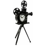 Atmosphera Créateur D'intérieur - Pendule à Poser Design Métal 'Camera' 53cm Noir