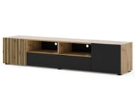 Ozzy - meuble tv - bois et noir - 200 cm - Best Mobilier