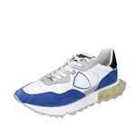 Chaussures Homme PHILIPPE MODEL 41 EU Sneakers Blanc Tissu Bleu Daim EX333-41