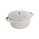 STAUB Cocotte ronde Twister 24 cm Truffe blanche