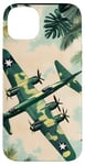 Coque pour iPhone 14 Plus Bombardier B-17G Green Pop Art Tropical B-17 Flying Fortress de la Seconde Guerre mondiale