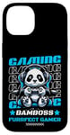 Coque pour iPhone 14 Graphique de jeu vidéo Panda Gaming pour hommes, garçons, femmes, enfants