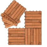 Eulenke Lot de 44 Dalles de terrasse en bois Terrasse 30x30cm Jardin extérieur  pour 4m² REVETEMENT EXTERIEUR EN PLANCHE