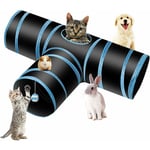 Triomphe - Tunnel Chat Jeu Chat, Tunnel Lapin Pet Tunnel 3 Way Crinkle Tunnel Tube Pliable Jouet pour Les Chats Lapins, Chiens, Animaux de Compagnie,