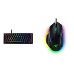 Razer Huntsman Mini (Red Switch) - Clavier de Jeu Compact (Clavier Compact à 60% & Basilisk V3 - Souris de Jeu Filaire : capteur Optique 26K DPI, Noir