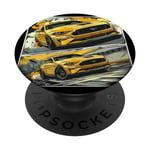 Voiture musclée moderne Street Racer - Style bande dessinée PopSockets PopGrip Interchangeable