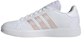 adidas Femme Grand TD Lifestyle Court Casual Shoes Chaussures, Cloud White/Sandy Pink met/Cloud White, 40 2/3 EU