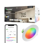 Nanoleaf Matter Smart RGBCW Downlights - 1 Dimmable Recessed Ceiling Lights, 6W Colour Changing LED Down Lights - Bluetooth Matter over Thread, App & Voice Control (Google, Apple Home), Decor & Gaming