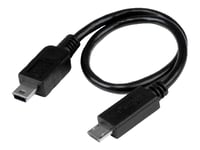 Startech.Com 8In Usb Otg Cable - Micro Usb To Mini Usb - M/M - Usb Otg Mobile Device Adapter Cable - 8 Inch (Umusbotg8in) - Usb-Kabel - Mini-Usb Type B (Hann) Til Micro-Usb Type B (Hann) - Usb Otg - 20.32 Cm - Svart