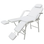 Fauteuil pour traitement facial Fauteuil de Relaxation Fauteuil Salon Similicuir 185x78x76 cm Blanc 33303