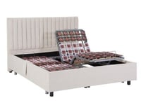 Sommier électrique de relaxation déco 2x48 plots - 2 x 70 x 190 cm - Tissu - Beige - NALU de DREAMEA