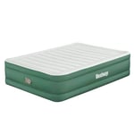 Bestway Matelas Gonflable 2 Places Queen ToughLite TPU avec Pompe électrique intégrée - 203 cm x 152 cm x 46 cm - Gris/Vert