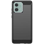 Case for Motorola Edge 40 Neo Flexible Reinforced Brushed Carbon Effect Black